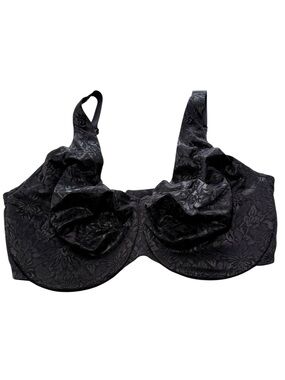 Breezies Dahalia Lace Underwire Bra Sz 40G Black Thin Lining Style A655460